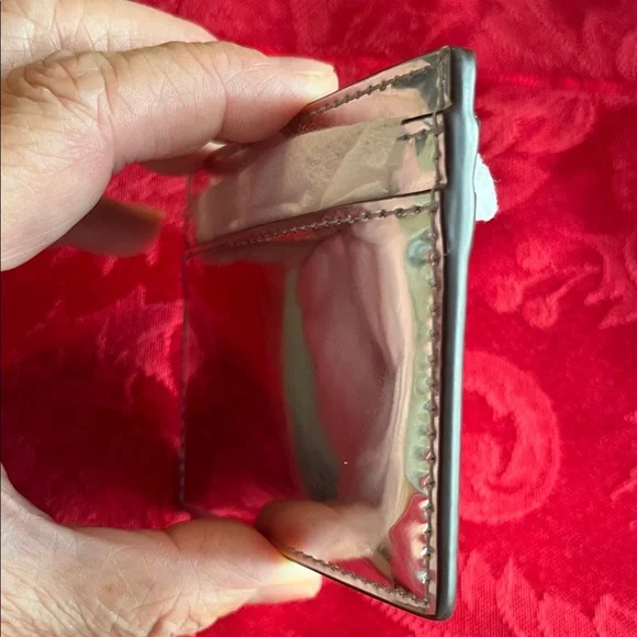 KATE SPADE Bridget Mirror Metallic Slim Card Holder in a Silver Color 4”x3” NWT - Picture 5 of 12